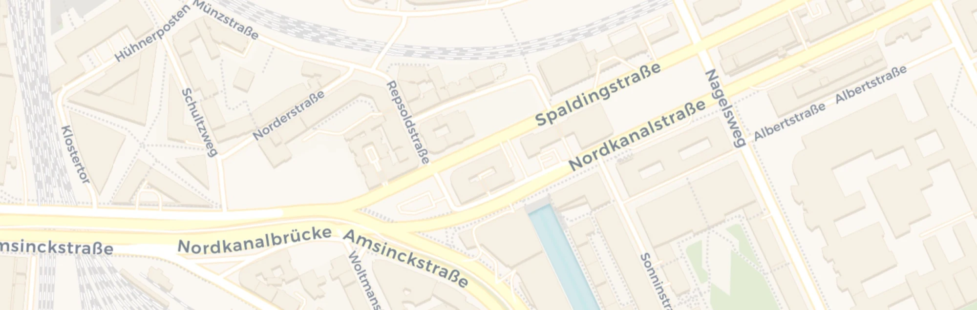 Map showing the location of The Aesthetic House at Spaldingstraße 68, Hamburg